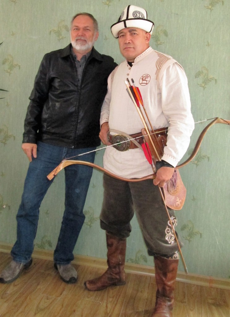 Dr. Lively posing with Almaz Azunov, leader of the Nomadic Cultural Revival Movement in Kyrgyzstan.  https://www.facebook.com/jolchoro